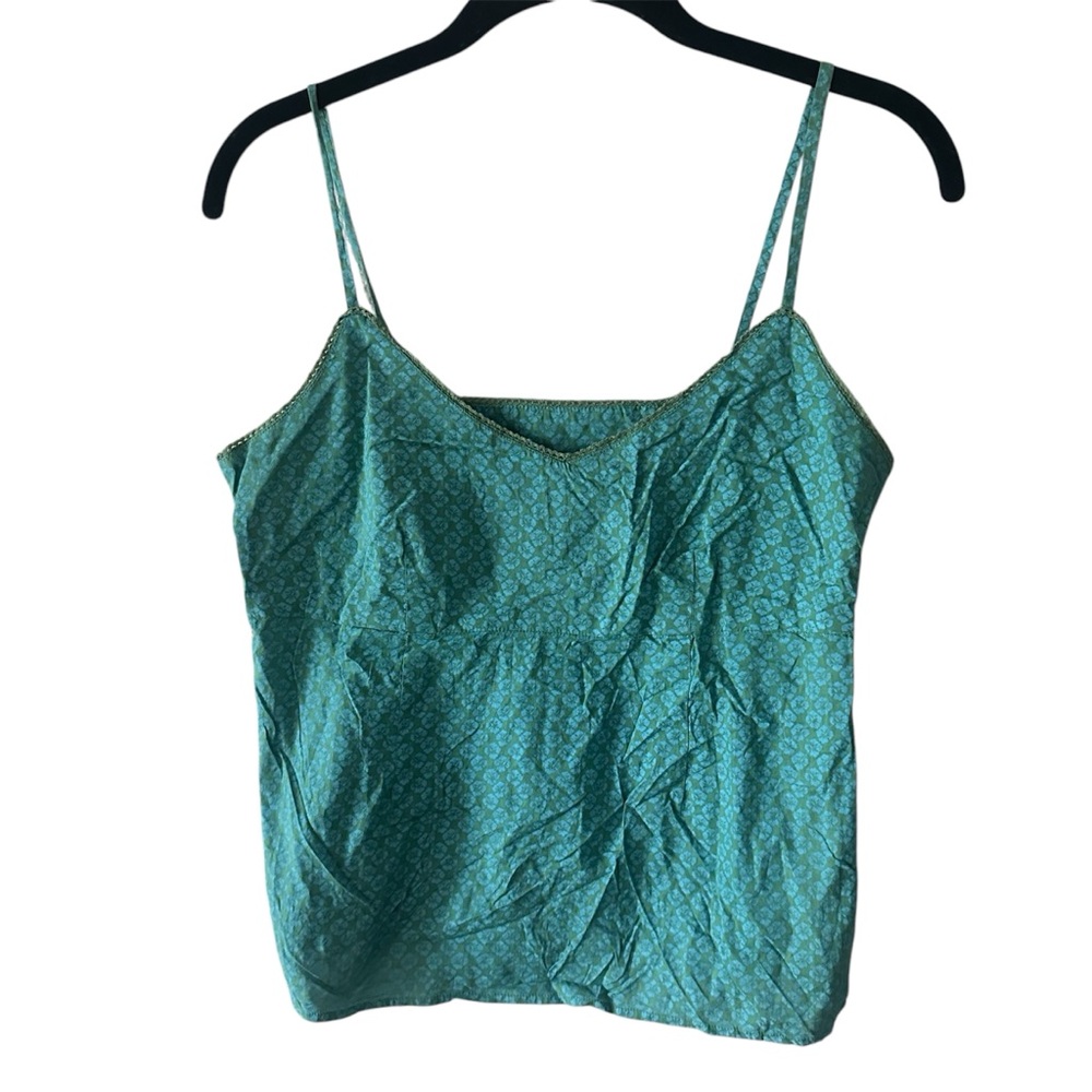 Green and blue camisole and side zipper for fitted look #boho #small #vintage